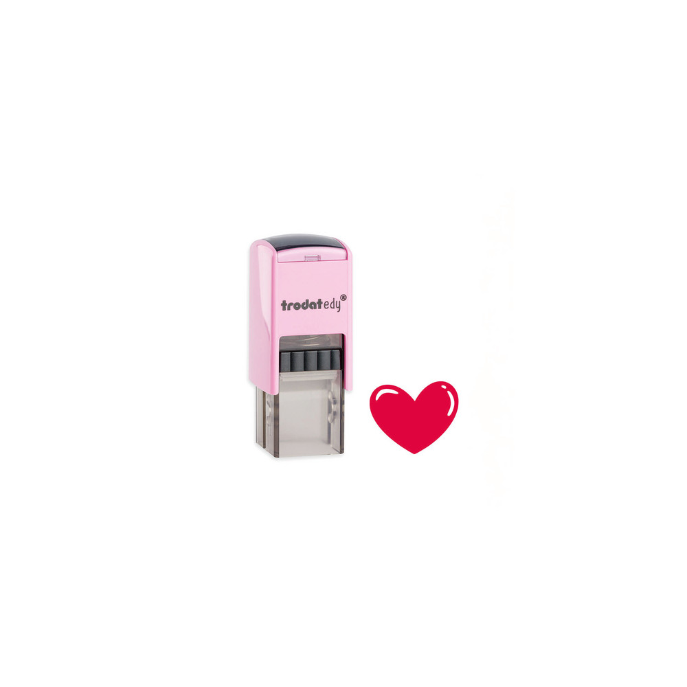 Edy Fix Motiv Herz, Bügel Pastell Rosa, Unterteil Transparent, Abdruck Rot, Motiv Herz Edy Fix Motiv Herz, Bügel Pastell Rosa, Unterteil Transparent, Abdruck Rot, Motiv Herz