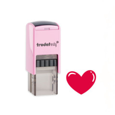 Edy Fix Motiv Herz, Bügel Pastell Rosa, Unterteil Transparent, Abdruck Rot, Motiv Herz