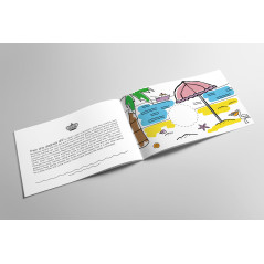 Bokklet Stamp Stories geöffnet